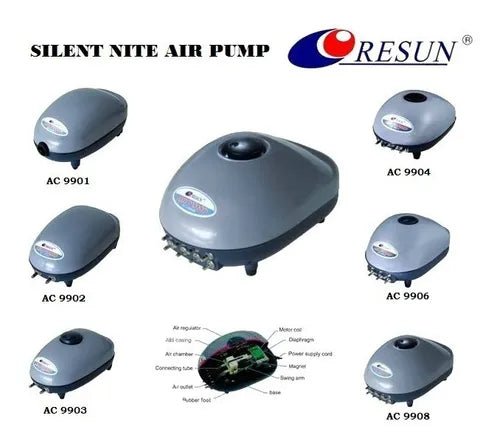 Aireadores Resun Silent Nite – Potencia silenciosa para tu acuario - Discus Roa Fish