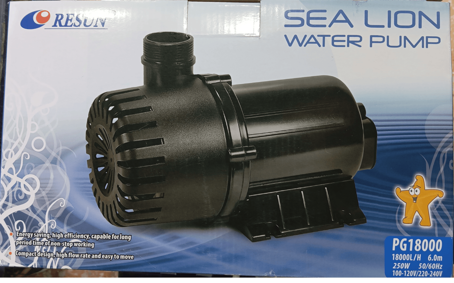 Bomba Resun Sea Lion PG 10000 L/H 18000 L/H para Estanques, Cascadas y Grandes Acuarios – Potencia y Flujo Alto - Discus Roa Fish