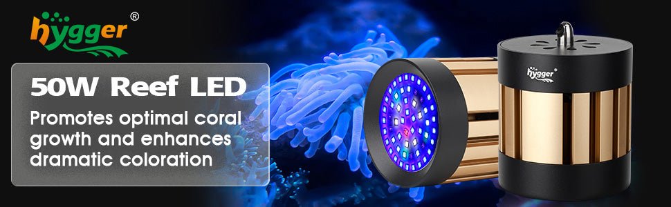 Lampara Acuario marino Corales Hygger HG107 50w - Discus Roa Fish
