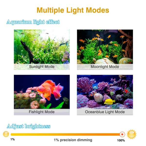 Lampara Acuario Plantado Full Spectro Hygger HG026 Con Bluetooth de 40w - Discus Roa Fish