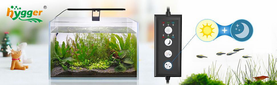 Lampara Acuario Plantado Hygger HG018 CLIP 24/7 Medios - Altos Requerimientos - Discus Roa Fish