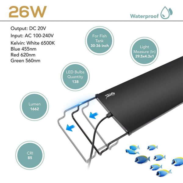 Lampara Acuario Plantado RGB HYGGER HG978 Medios Requerimientos - Discus Roa Fish