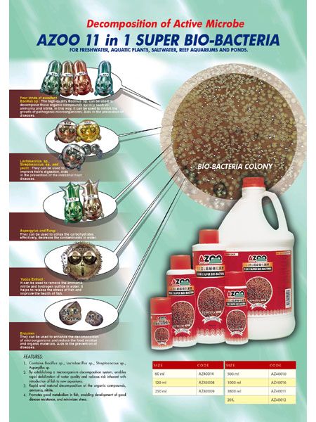 AZOO 11 in 1 Super Bio-Bacteria | Bacterias para Acuario Eliminan Amoníaco y Nitritos