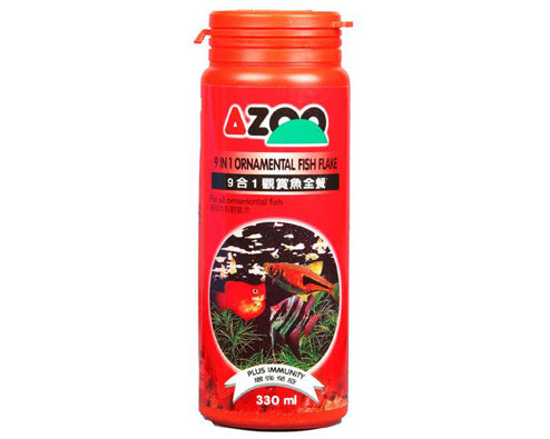AZOO 9 in 1 Ornamental Fish Flake | Alimento Premium en Hojuelas para Peces Tropicales