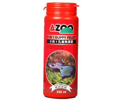 AZOO 9 in 1 Guppy Pellet | Alimento Premium para Guppys y Peces Vivíparos