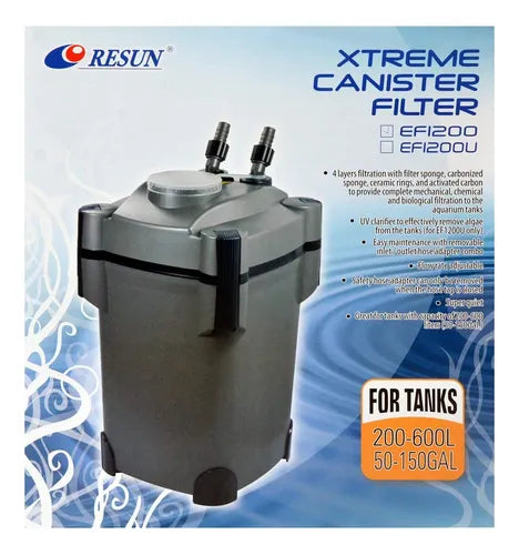 EF-1200 - Filtro Canister Resun para Acuarios de hasta 500 Litros