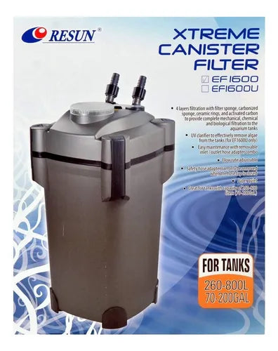 EF-1600 - Filtro Canister Resun para Acuarios de hasta 600 Litros