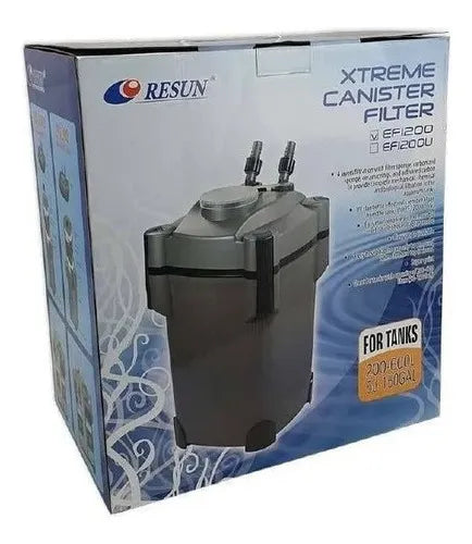 EF-1200UV - Filtro Canister Resun con Luz UV para Acuarios de hasta 500 Litros