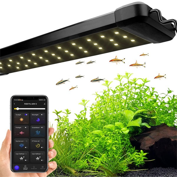 Lampara Acuario plantado Con Bluetooth Con Aplicacion Hygger HG028 Altos requerimientos