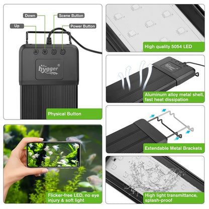 Lampara Acuario plantado Con Bluetooth Con Aplicacion Hygger HG028 Altos requerimientos