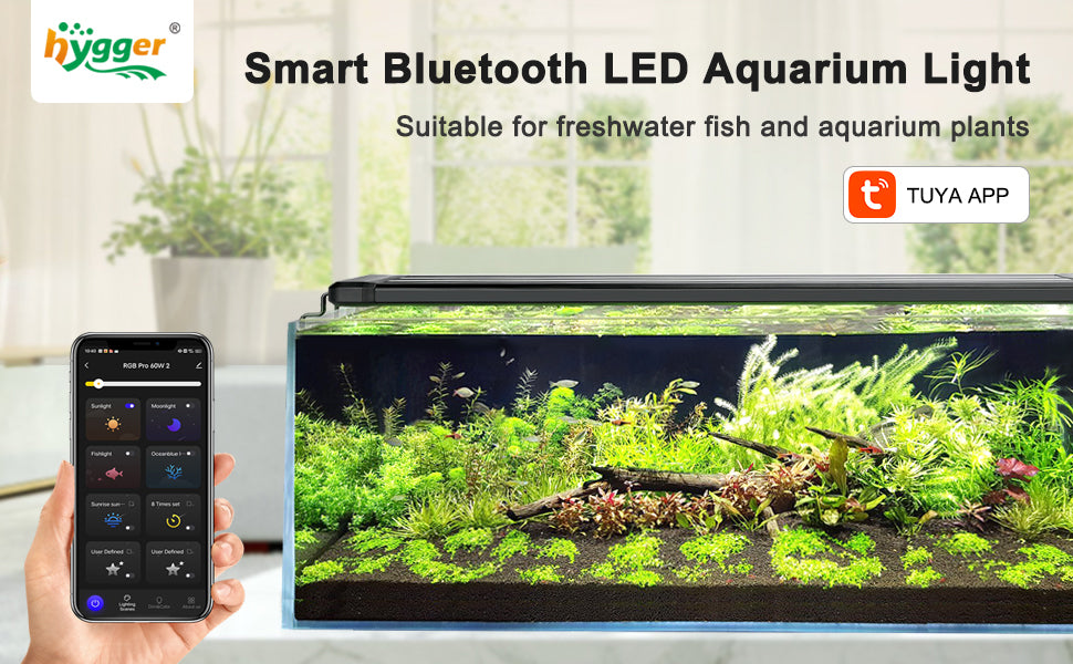 Lampara Acuario plantado Con Bluetooth Con Aplicacion Hygger HG028 Altos requerimientos