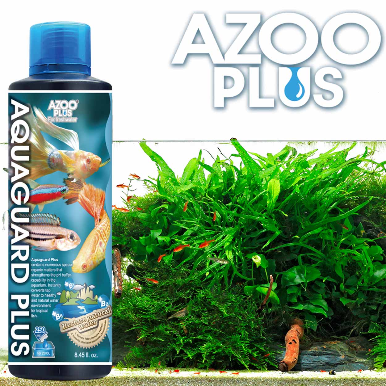 AZOO Aquaguard Plus | Acondicionador de Agua para Acuarios Elimina Cloro y Metales Pesados