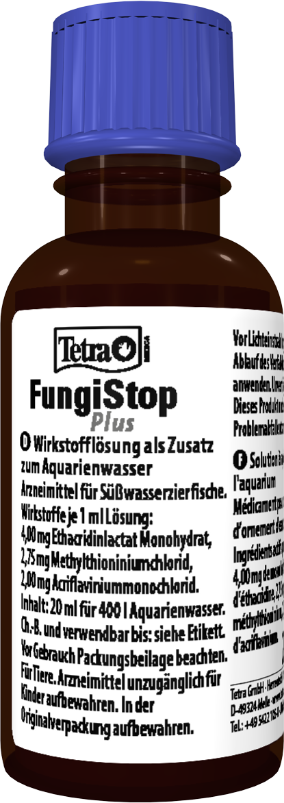 Fungistop Plus 20 ml – Tratamiento eficaz contra hongos y bacterias en peces ornamentales