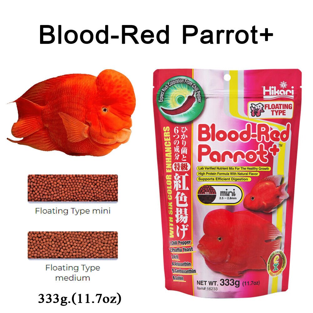 Hikari Blood - Red Parrot+® – Alimento Potenciador de Color para Cíclidos Parrot - Discus Roa Fish