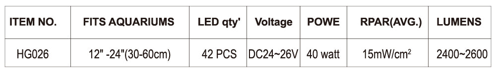 Lampara Acuario Plantado Full Spectro  Hygger HG026 Con Bluetooth de 40w