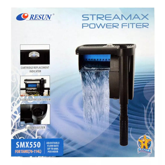 Filtro Cascada Resun Streamax SMX550 – 567 L/H para Acuarios de 76 a 114 Litros